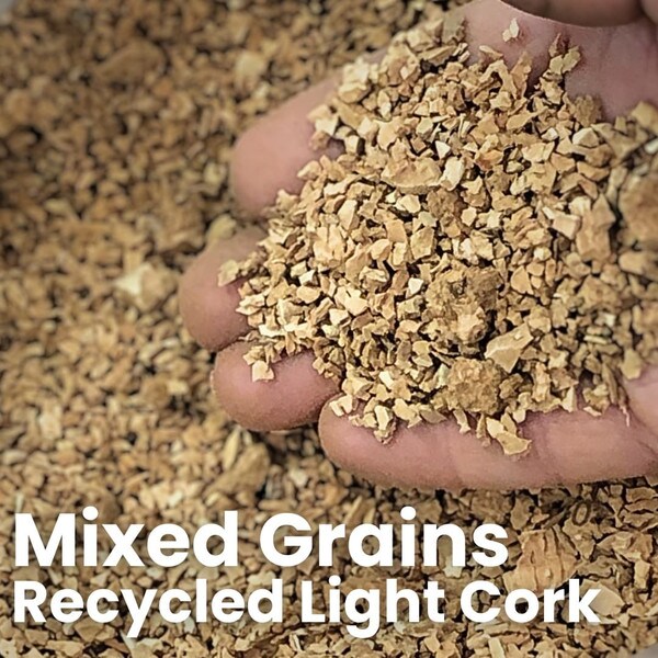 Mixed cork grain sizes & densities